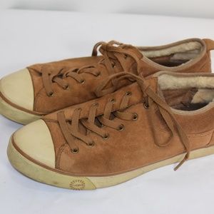 UGG Suede Chestnut Shearling Sneaker Shoes 10